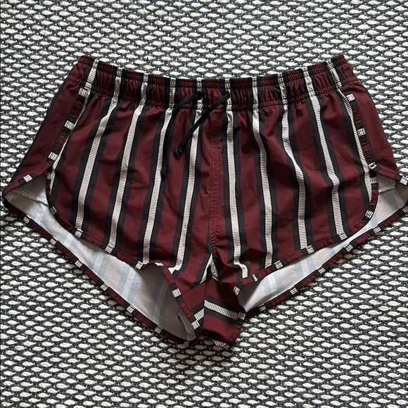 Red and Black Athletic Swim Shorts with Elastic Waistband - Picture 1 of 3